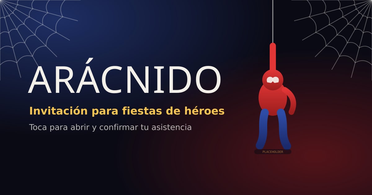 Portada de la invitación Arácnido