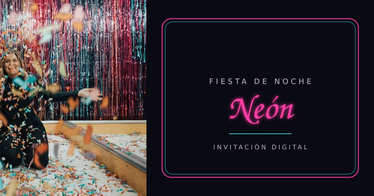 Portada de la invitación Neón